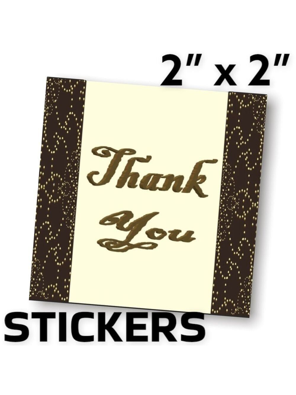 200 (2x2 Inch) Square Stickers, Western Leather , High Gloss, Thank…